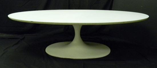 Appraisal: Eero Saarinen design ''Tulip'' coffee table white laminate top on