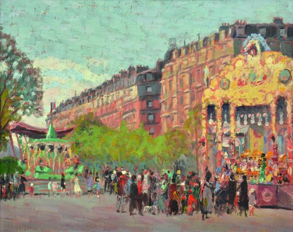 Appraisal: ERNEST MOULINES FRENCH - The Festival oil on board ERNEST