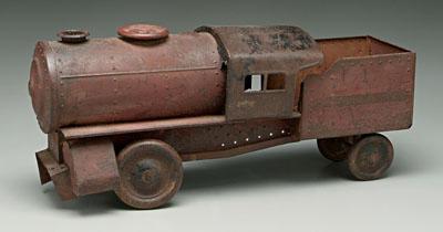 Appraisal: Model steel locomotive iron with steering front wheels old red