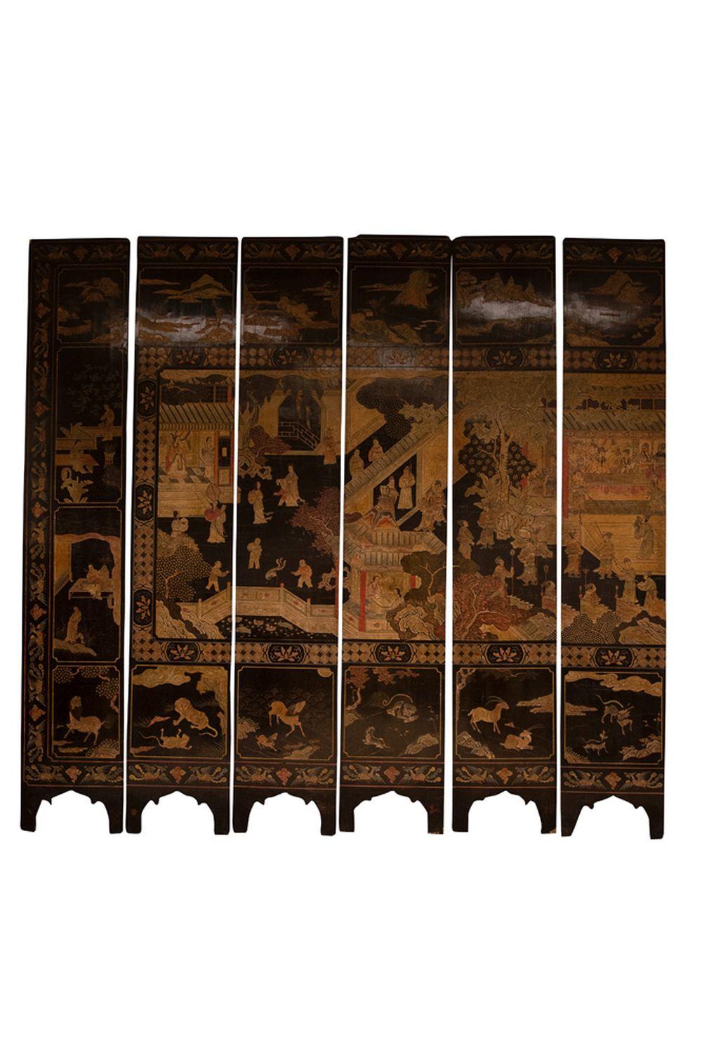 Appraisal: TWELVE-PANEL COROMANDEL DIVIDER SCREENeach panel measuring inches wide inches high