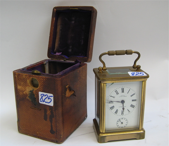 Appraisal: AN ENGLISH BRASS CASED CARRIAGE CLOCK by L F Cole