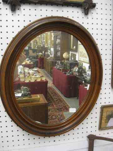 Appraisal: Victorian Walnut Framed Oval Mirror '' x ''