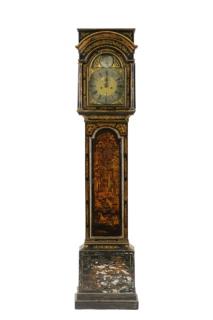 Appraisal: George II Japanned Long Case Clock John Pyke John Pyke