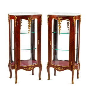 Appraisal: A Pair of Louis XV Style Gilt Bronze Mounted Marble-Top