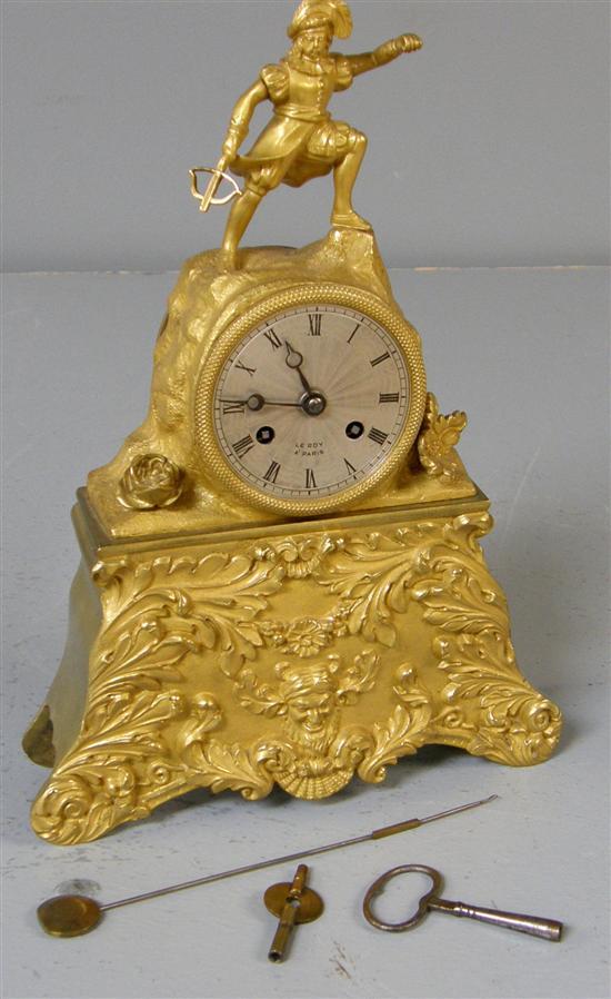 Appraisal: French le Roy mantel clock in a gilt brass case