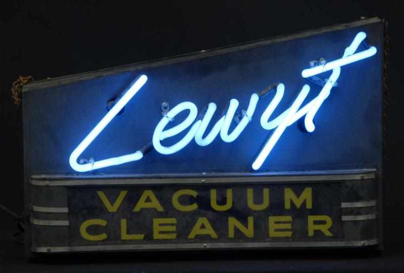 Appraisal: Lewyt Vacuum Can Neon Sign Description s Blue neon on