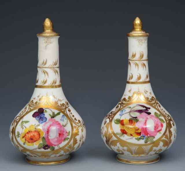 Appraisal: A PAIR OF DERBY WHITE GROUND PORCELAIN SCENT BOTTLES bottle