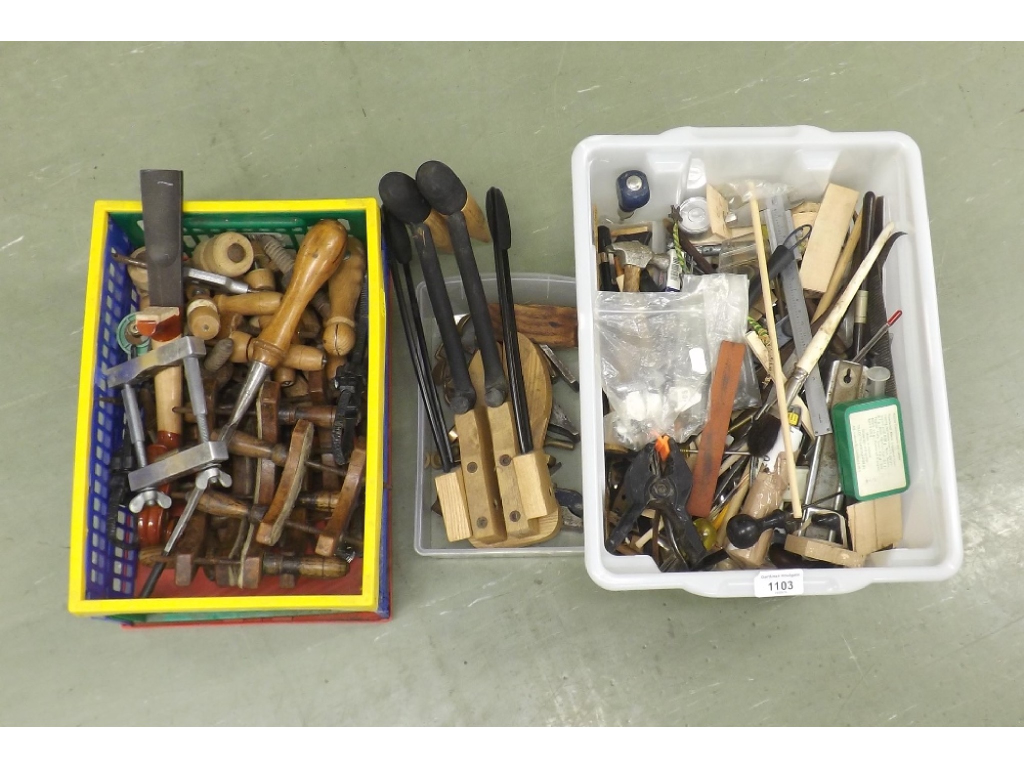 Appraisal: Large quantity of violin making and workshop tools including closing