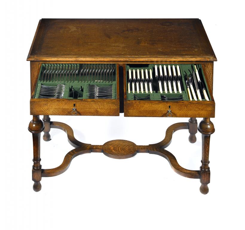 Appraisal: AN EPNS TABLE SERVICE of Old English pattern with a