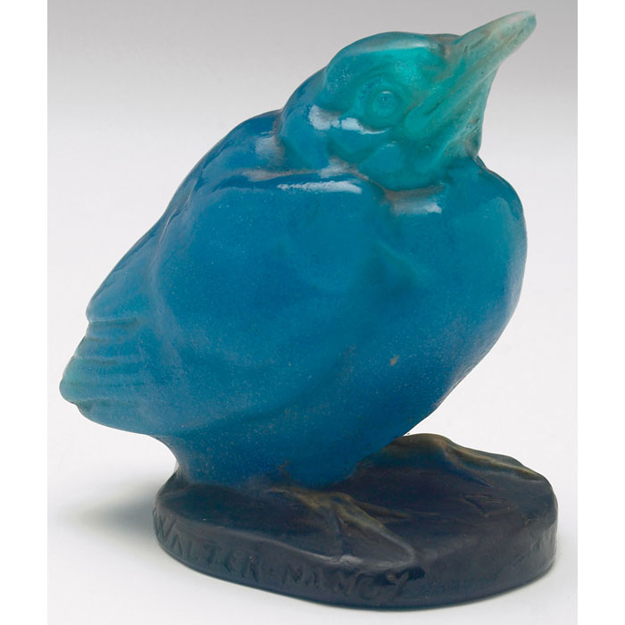 Appraisal: Almeric Walter figure baby bird in mottled blue pate de