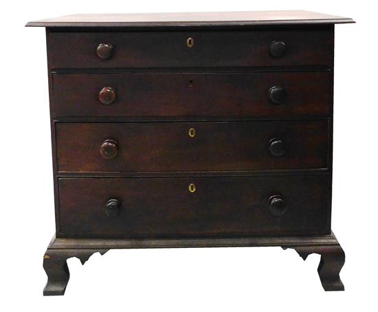 Appraisal: Late th C American chest of drawers mahogany primary pine