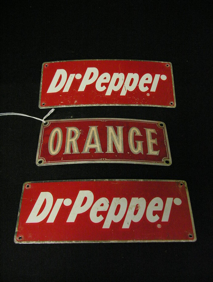 Appraisal: TWO DR PEPPER SIGNS ROOT BEER BARREL Removed off a