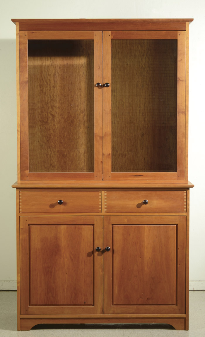 Appraisal: CHERRY WOOD CHINA HUTCH The Joinery Portland Oregon custom made