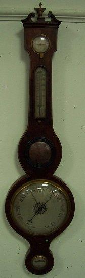 Appraisal: A Regency mahogany five-part wheel barometer by D Luvate Preston