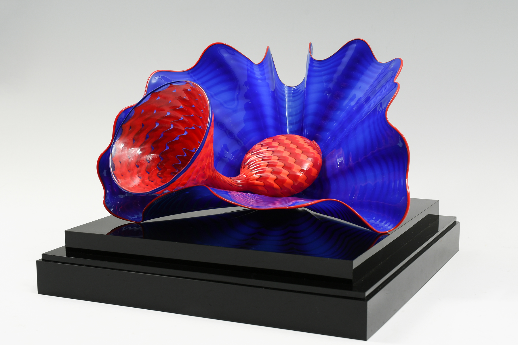 Appraisal: DALE CHIHULY ''LAPIS PERSIAN PAIR'' ART GLASS SCULPTURE pc Signed