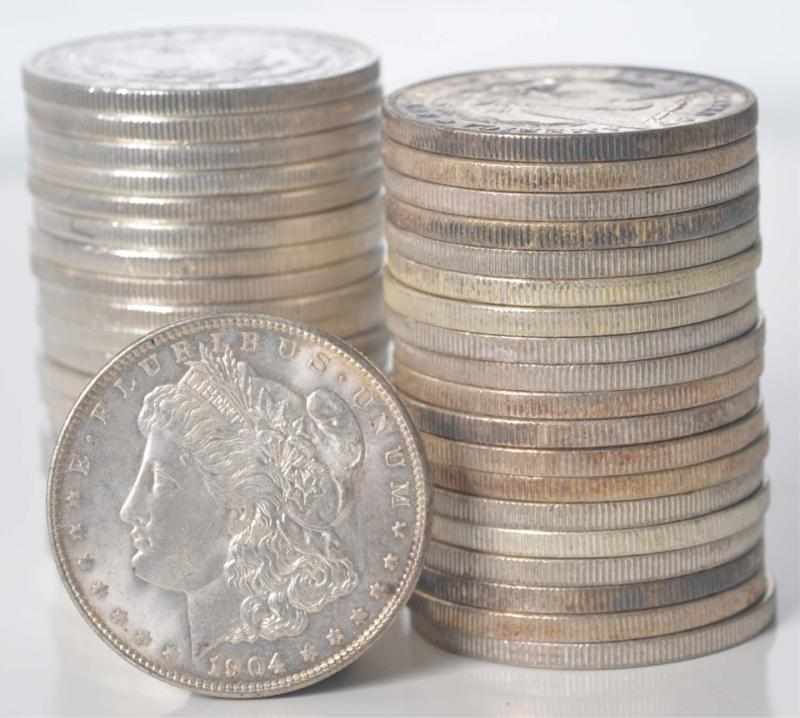 Appraisal: Lot of Morgan Silver Dollar Rolls Description coins O and