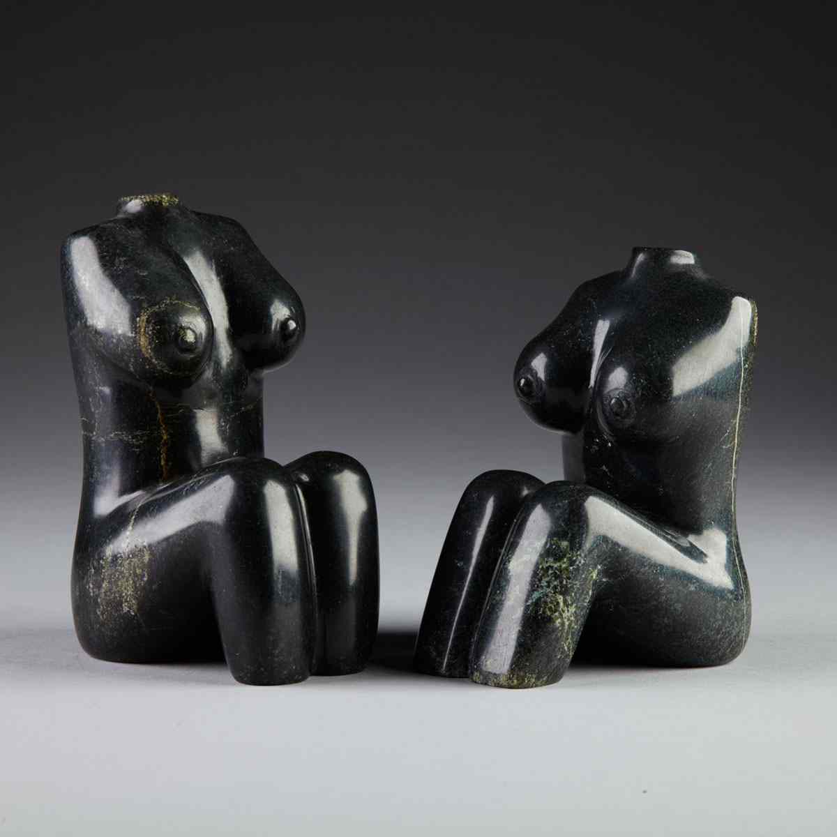 Appraisal: OVILU TUNNILLIE - E - Cape Dorset TWO SITTING TORSOS