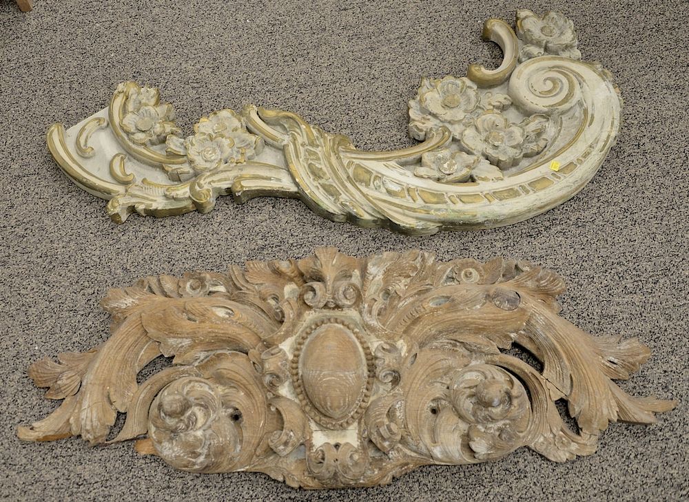 Appraisal: Group of seven carved architectural adornments lg in to in