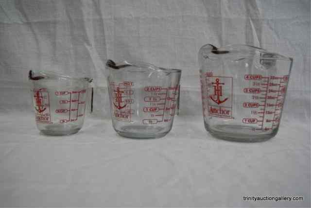 Appraisal: Anchor Hocking Glass Graduated Measuring CupsProduced by Anchor Hocking Glass