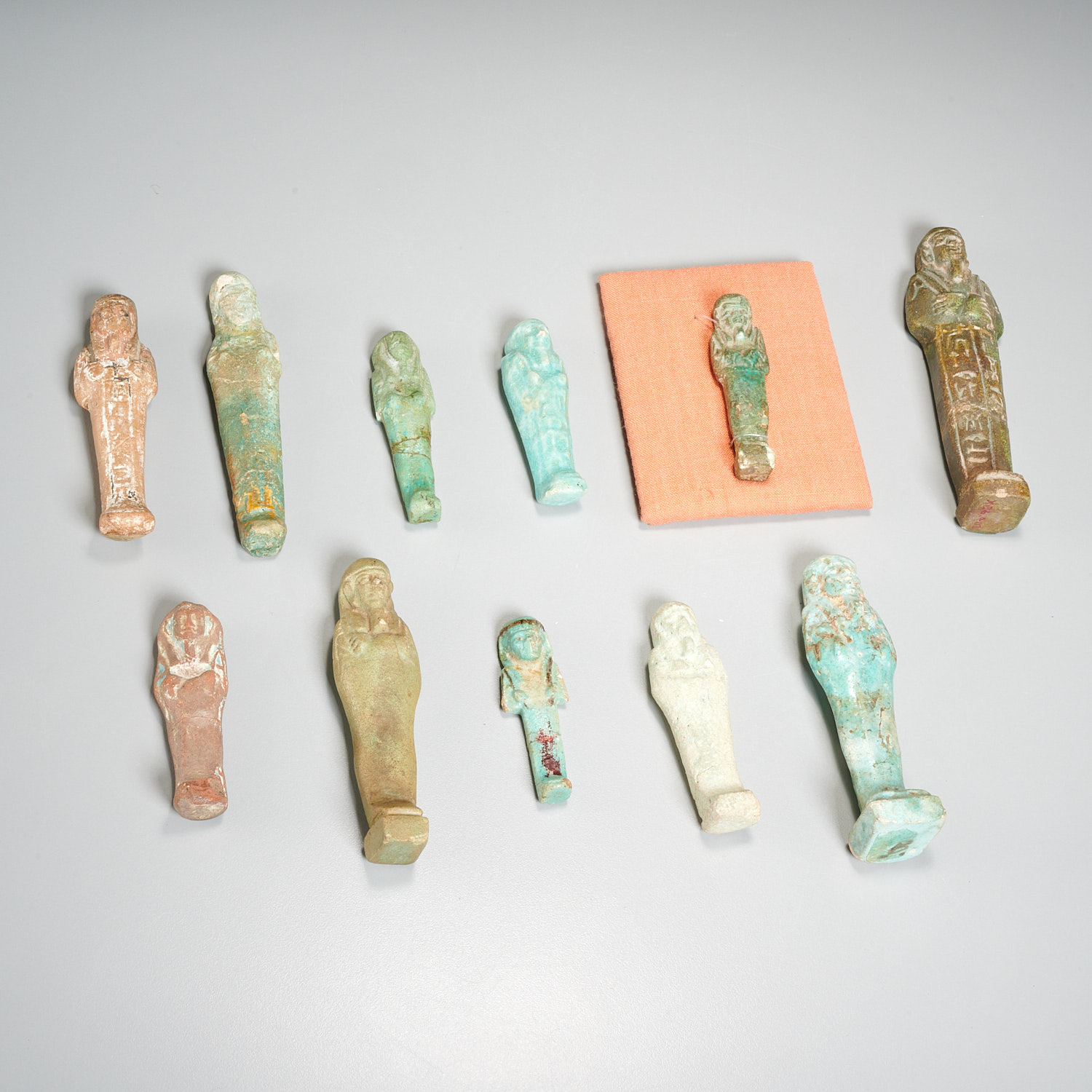 Appraisal: ANCIENT EGYPTAIN USHABTI FIGURES EX-MUSEUM Possibly - BCE incl faience