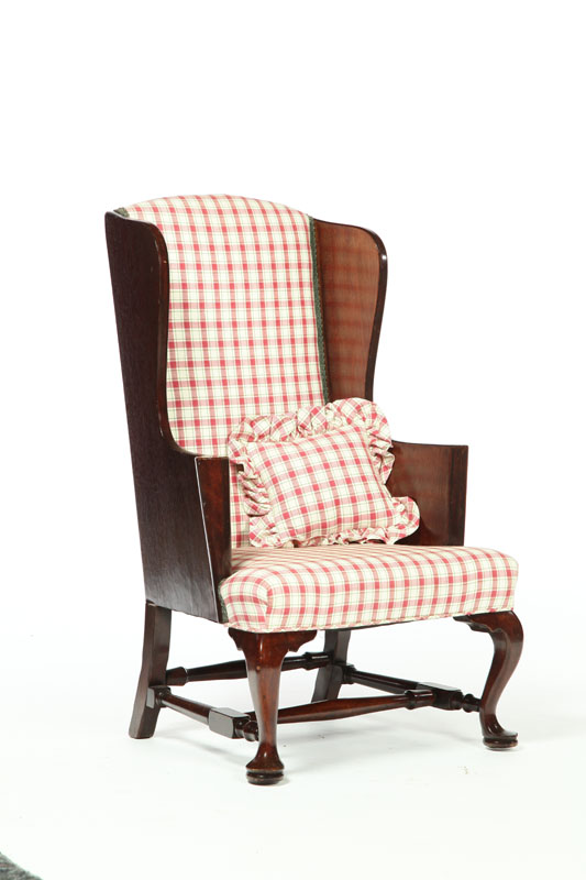 Appraisal: QUEEN ANNE-STYLE WING OR EASY CHAIR American or British twentieth