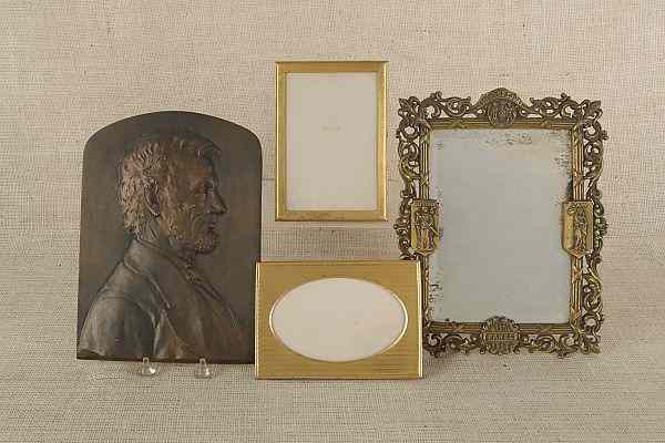 Appraisal: Bronze plaque of Abraham Lincoln signed C Luini x together