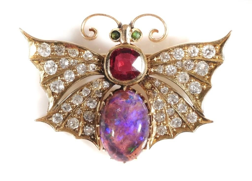 Appraisal: Absolutely stunning little butterfly pin in yellow K gold with