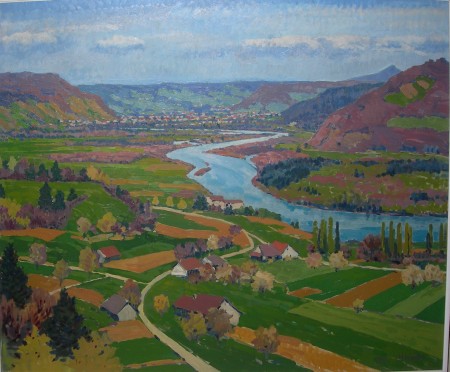 Appraisal: ADOLF WEIBEL SWISS - BRUGG AND THE RIVER AARE Signed