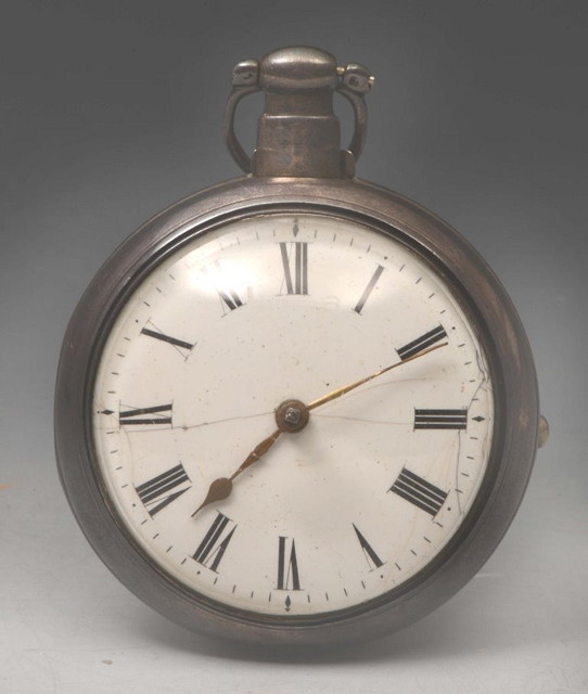 Appraisal: A GEORGIAN SILVER PAIR CASED POCKET WATCH with plain case