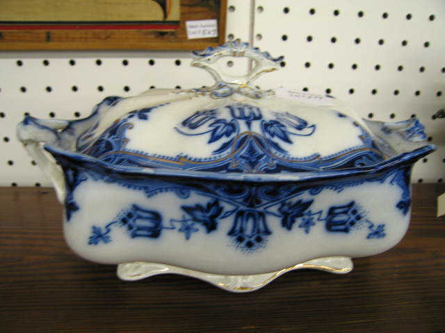 Appraisal: Flow Blue Ironstone Covered Vegetable Server