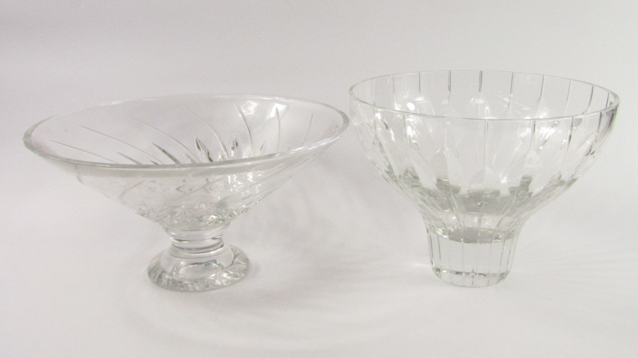 Appraisal: A Stuart Crystal Millennium bowl and a Luxton pedestal bowl