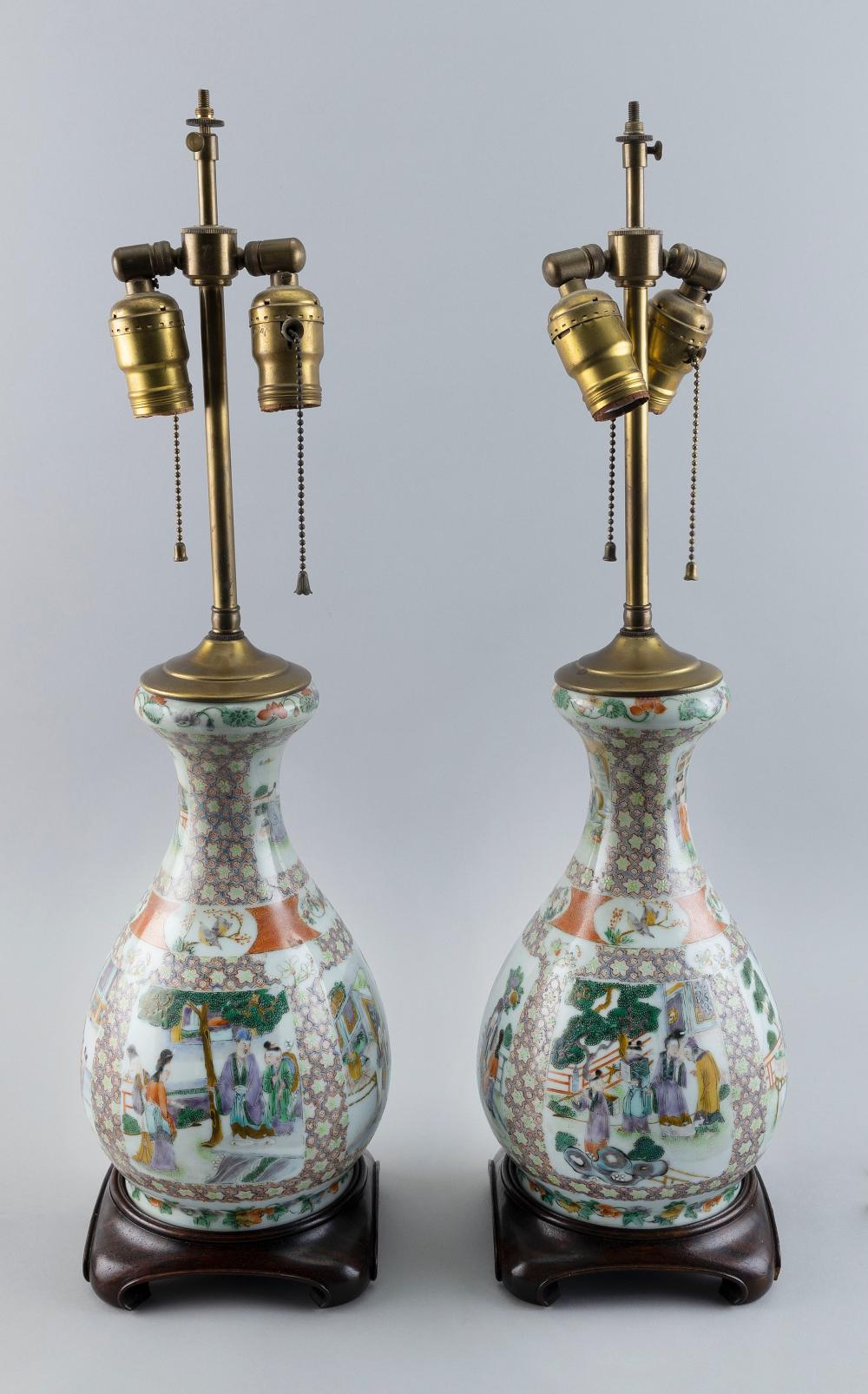 Appraisal: PAIR OF CHINESE CELADON PORCELAIN VASES Late th th Century