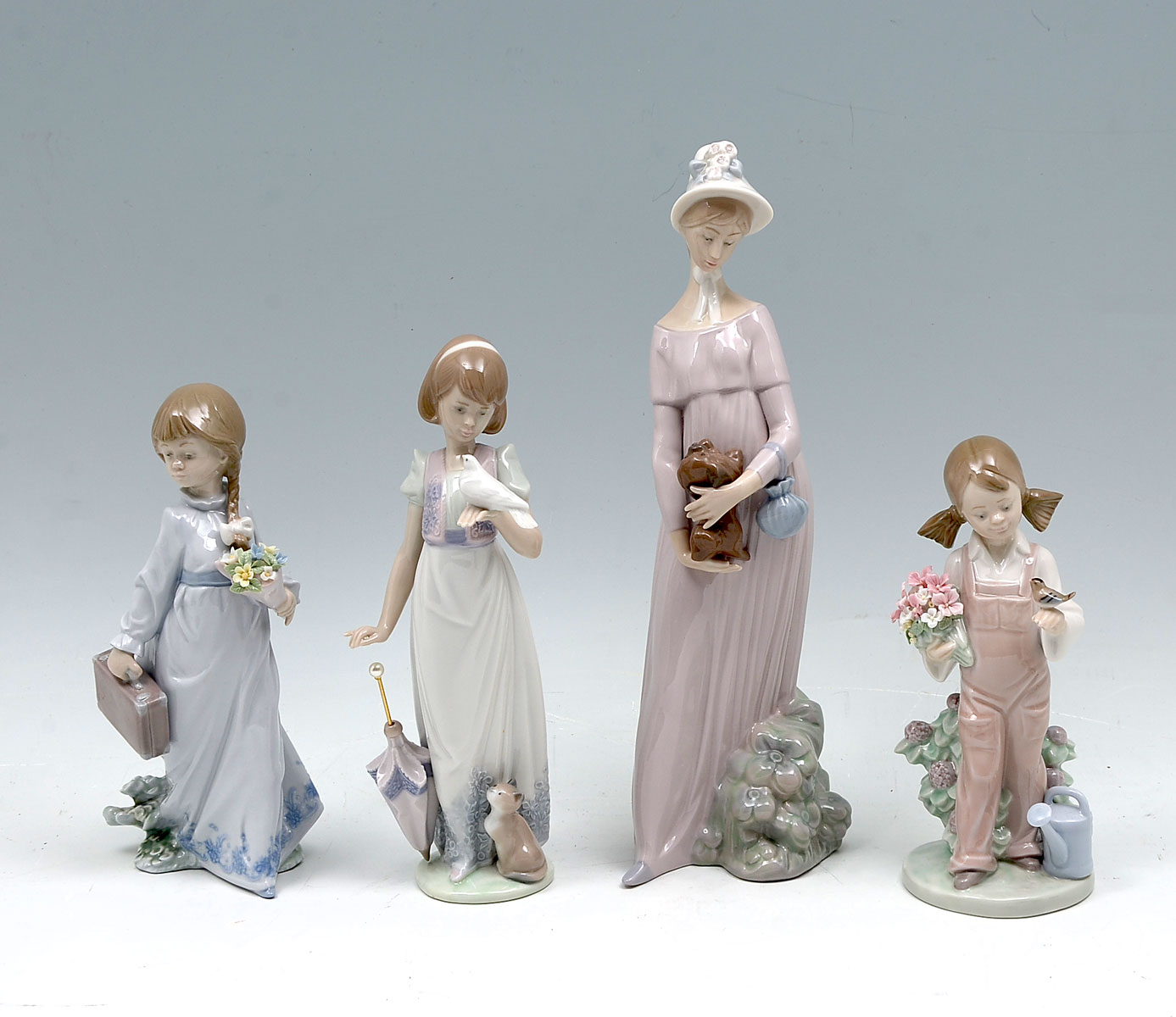 Appraisal: LLADRO FIGURINES ''Spring'' ''Summer Stroll'' ''My Little Pet'' ''School Days