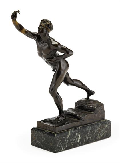 Appraisal: Carl Max Kruse German - the messenger Bronze black-brown patina