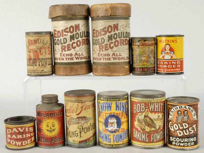 Appraisal: Lot of Early Product Tins Description Includes baking powder soap