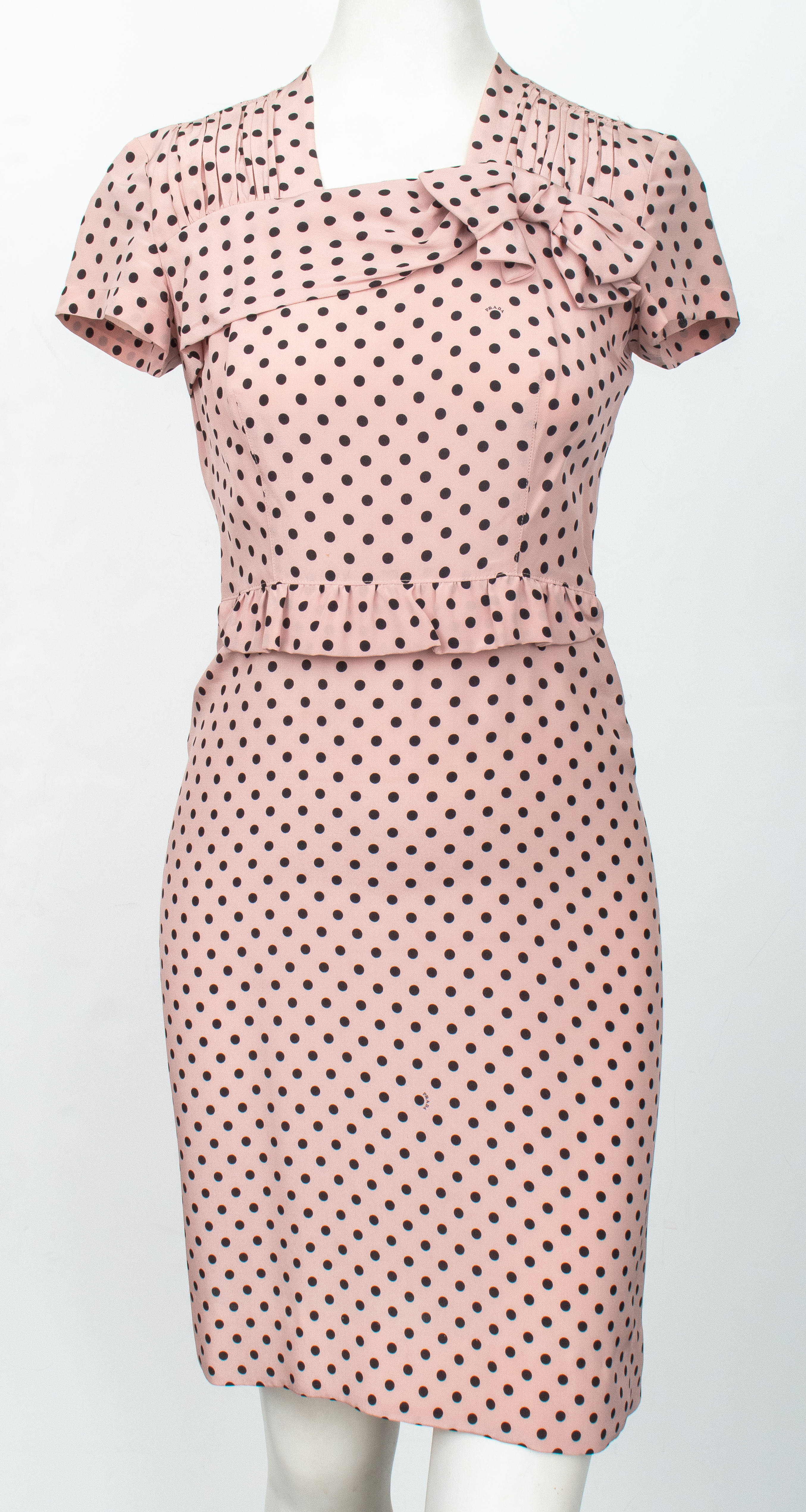 Appraisal: PRADA PINK POLKA DOT DRESS Prada pink polka dot dress