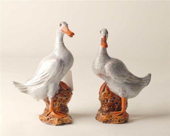 Appraisal: Pair of Glazed Duck Figures unmarked small chip to underside