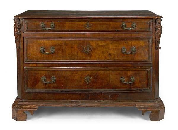 Appraisal: An Italian Baroque walnut chest late th century The rectangular