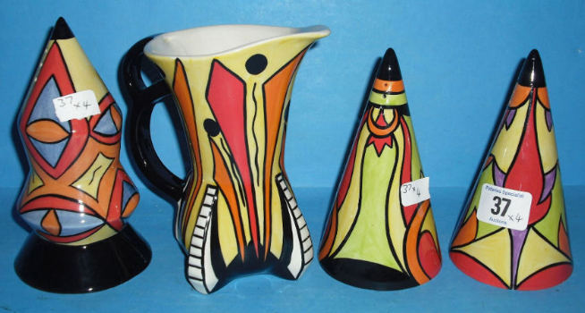 Appraisal: Lorna Bailey Old Ellgreave Pottery Sugar Sifters and a Jug