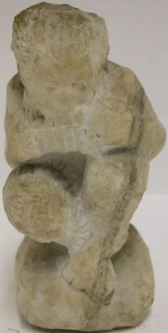 Appraisal: SEYMOUR FOX TH C US CARVED MARBLE SCULPTUREDEPICTING A SEATED