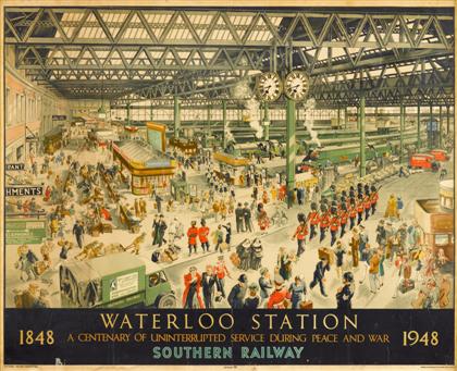 Appraisal: piece Color Lithographic Poster McKie Helen Waterloo Station A Centenary