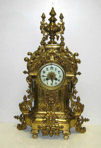 Appraisal: FRENCH ORMOLU BRACKET CLOCK Classical style gilt brass case decorated