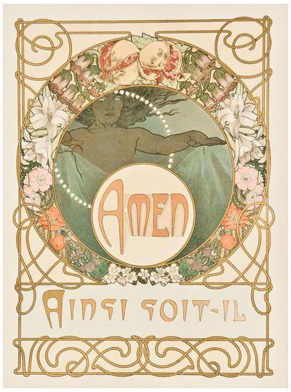 Appraisal: MUCHA Alphonse - AMEN AINSI SOIT-IL from Le Pater lithograph