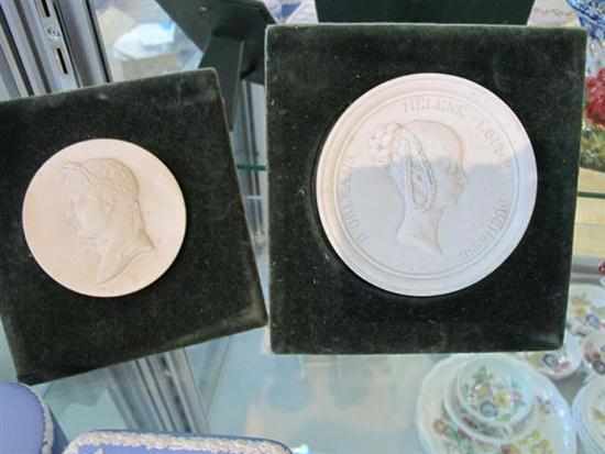 Appraisal: TWO BISQUE PLAQUES OF NAPOLEON AND HELENE