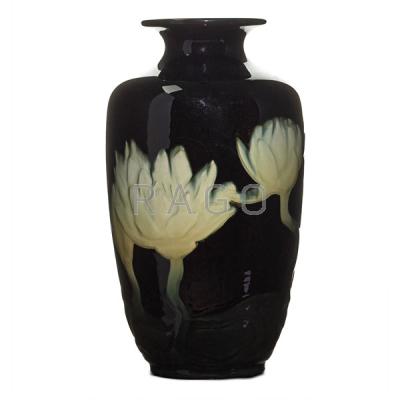 Appraisal: J D WAREHAM ROOKWOOD Vase w water lilies Condition Report