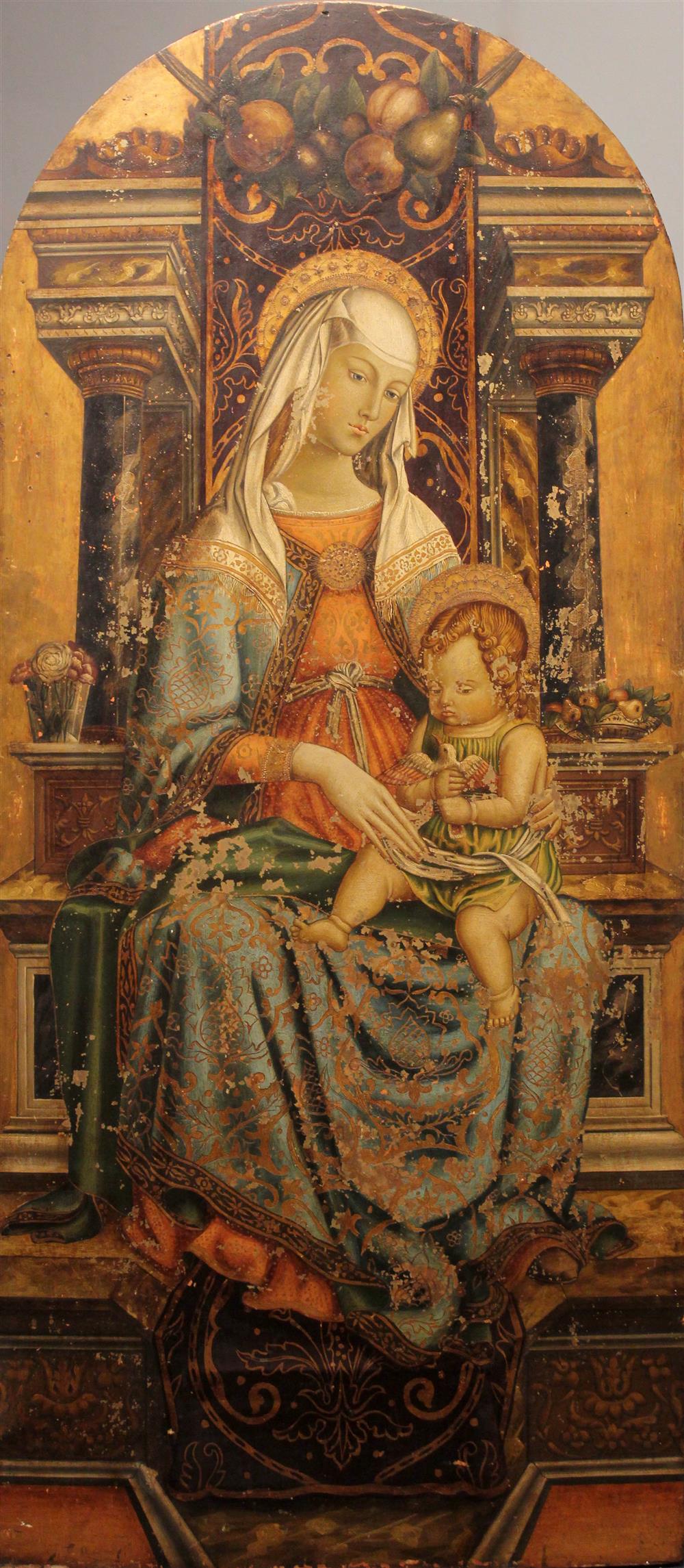 Appraisal: STYLE OF CARLO CRIVELLI TH CENTURY MADONNA AND CHILD Tempera