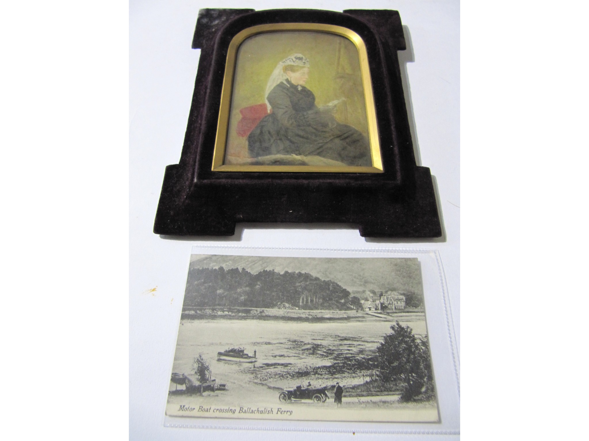 Appraisal: A tray lot of postcards portrait miniature souvenir booklet etc