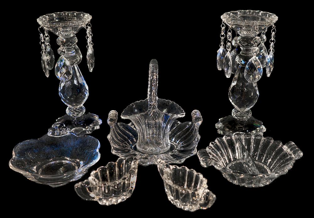 Appraisal: Pieces Of Crystal Glassware and Candlesticks Pieces Of Crystal Glassware