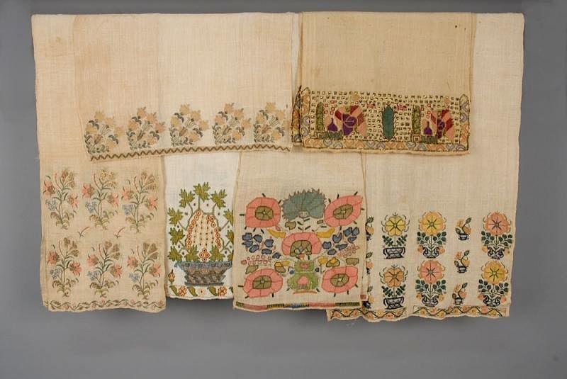 Appraisal: SIX TURKISH EMBROIDERED TEXTILES EARLY - MID th C All