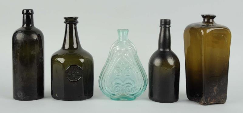 Appraisal: Lot of Bottles Three bottles in this group are olive